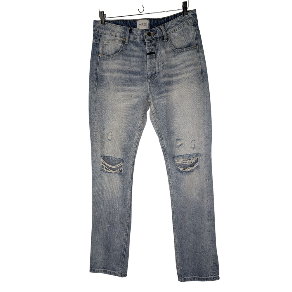 Fear Of God FOG Sixth Collection Denim Pants Light Blue Wash Jeans